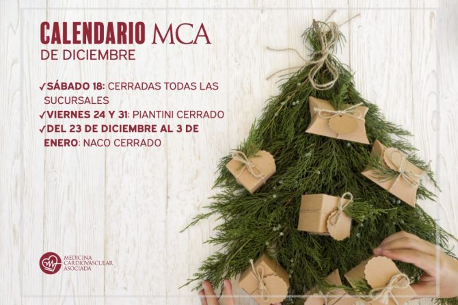 Calendario MCA de Diciembre