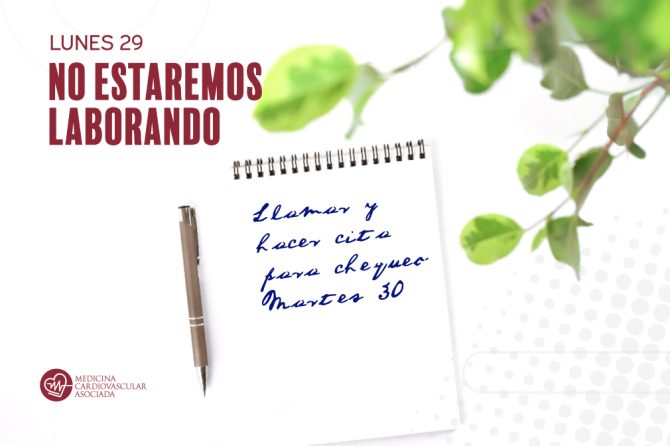 Lunes 29 no estaremos laborando